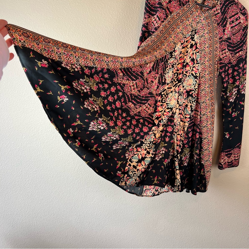 Free People Black Floral Patchwork Mini Dress - Picture 11 of 14